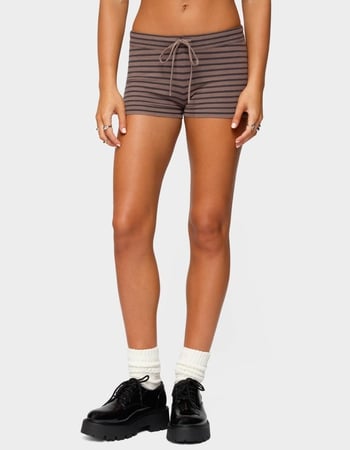 EDIKTED Lillian Striped Knit Shorts Primary Image