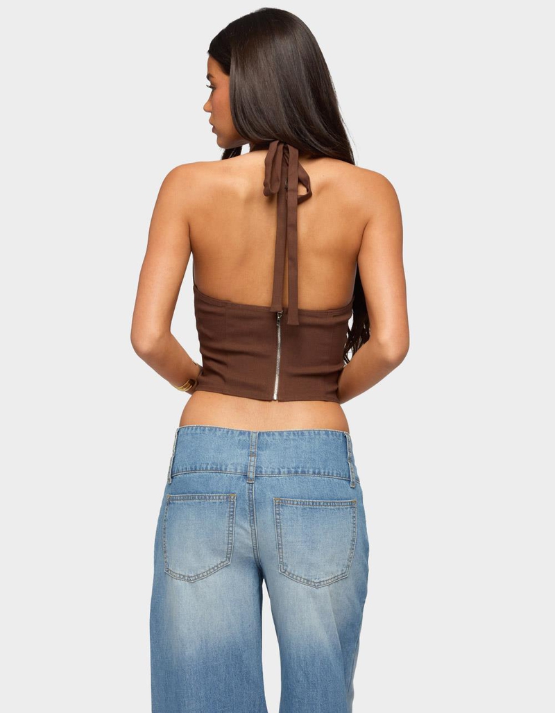 EDIKTED Alira Fringed Panel Halter Top image number 2