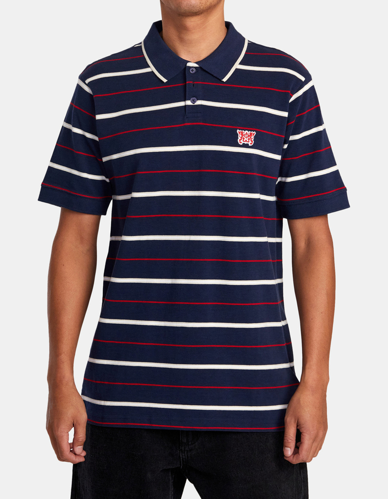 RVCA Pennant Mens Stripe Polo Shirt image number 1