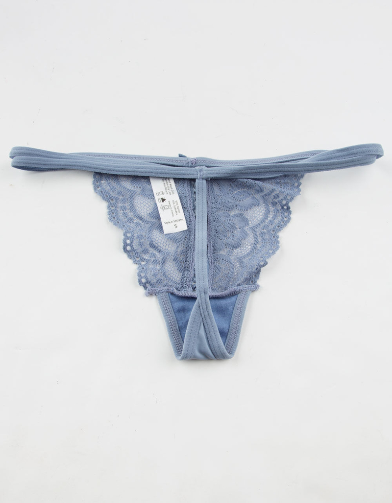 FULL TILT Lace Up Blue Thong image number 1