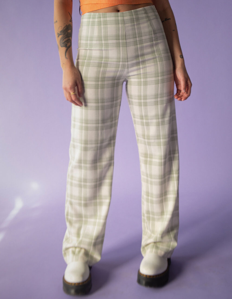 WEST OF MELROSE Plaid Wide Leg Womens Pants image number 4