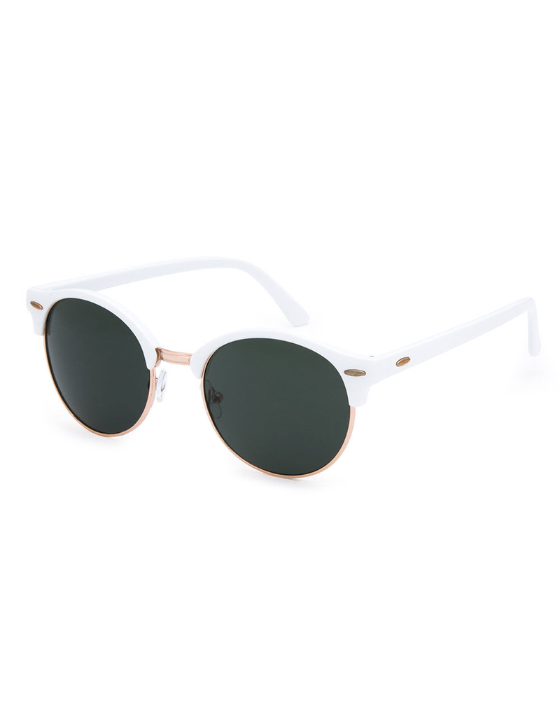 BLUE CROWN Electric White Clubmaster Sunglasses image number 0