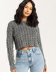FULL TILT Washed Cable Womens Crop Sweater image number 3