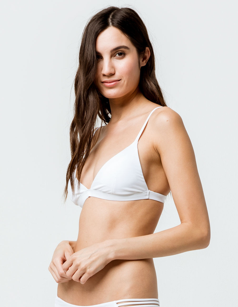 FULL TILT Fixed Triangle White Bikini Top image number 1