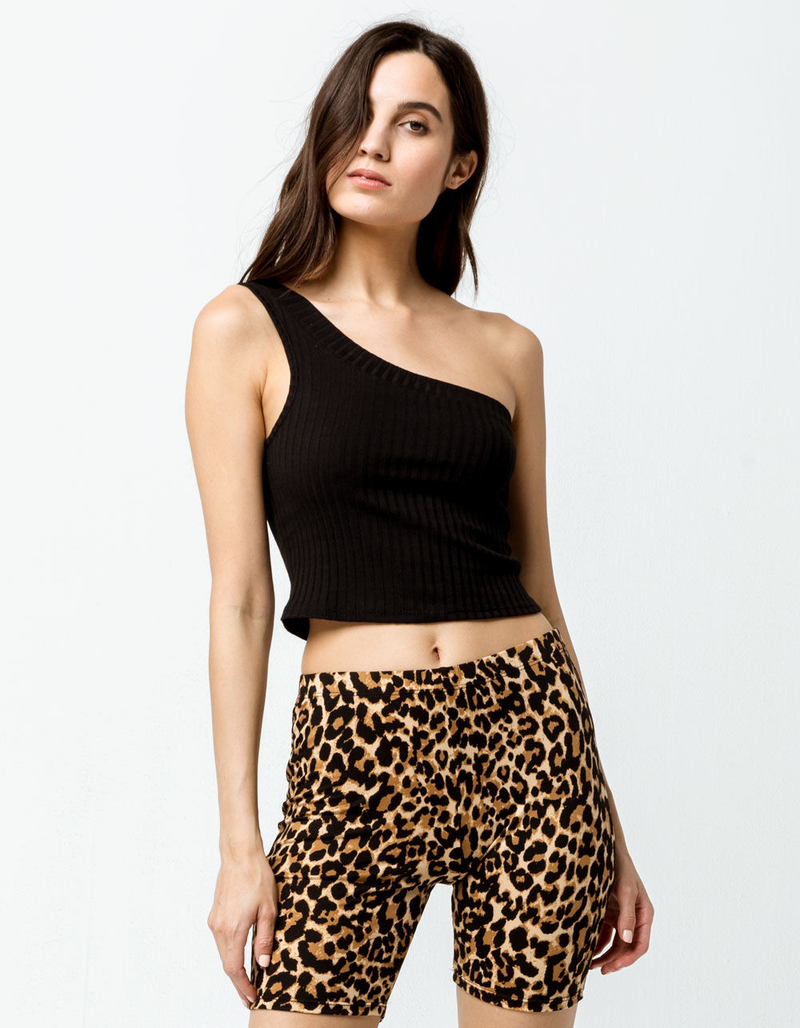 FULL TILT Ribbed One Shoulder Womens Tank Top image number 0