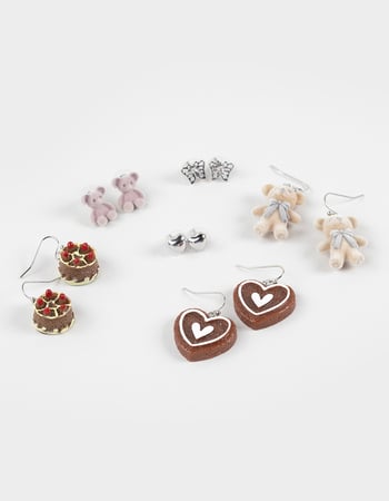 FULL TILT 6 Pack Bear/Cake/Heart Earrings Primary Image