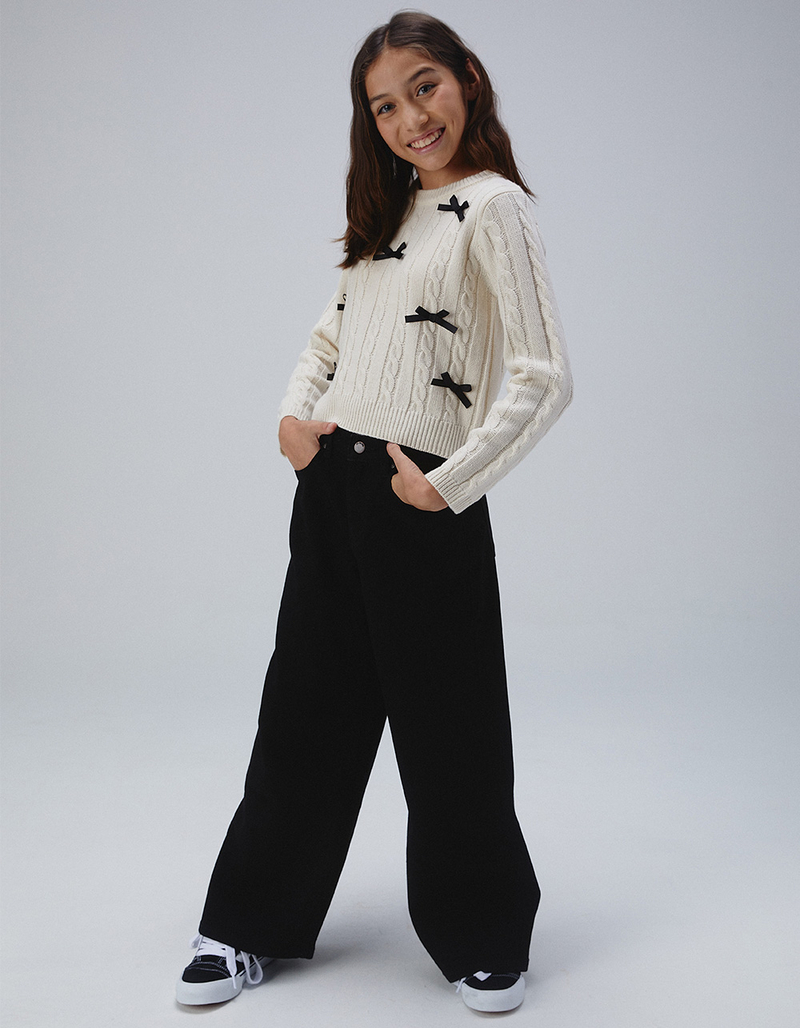 RSQ Girls High Rise Wide Leg Skater Jeans BLACK Tillys