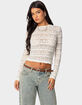EDIKTED Daisey Textured Sheer Lace Top image number 1