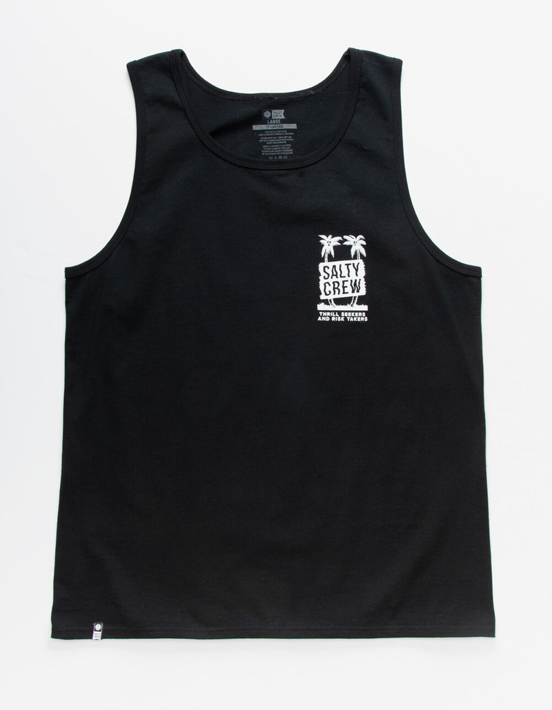 SALTY CREW Wave Palms Mens Black Tank Top image number 1