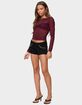 EDIKTED Charm & Grommet Denim Shorts image number 4