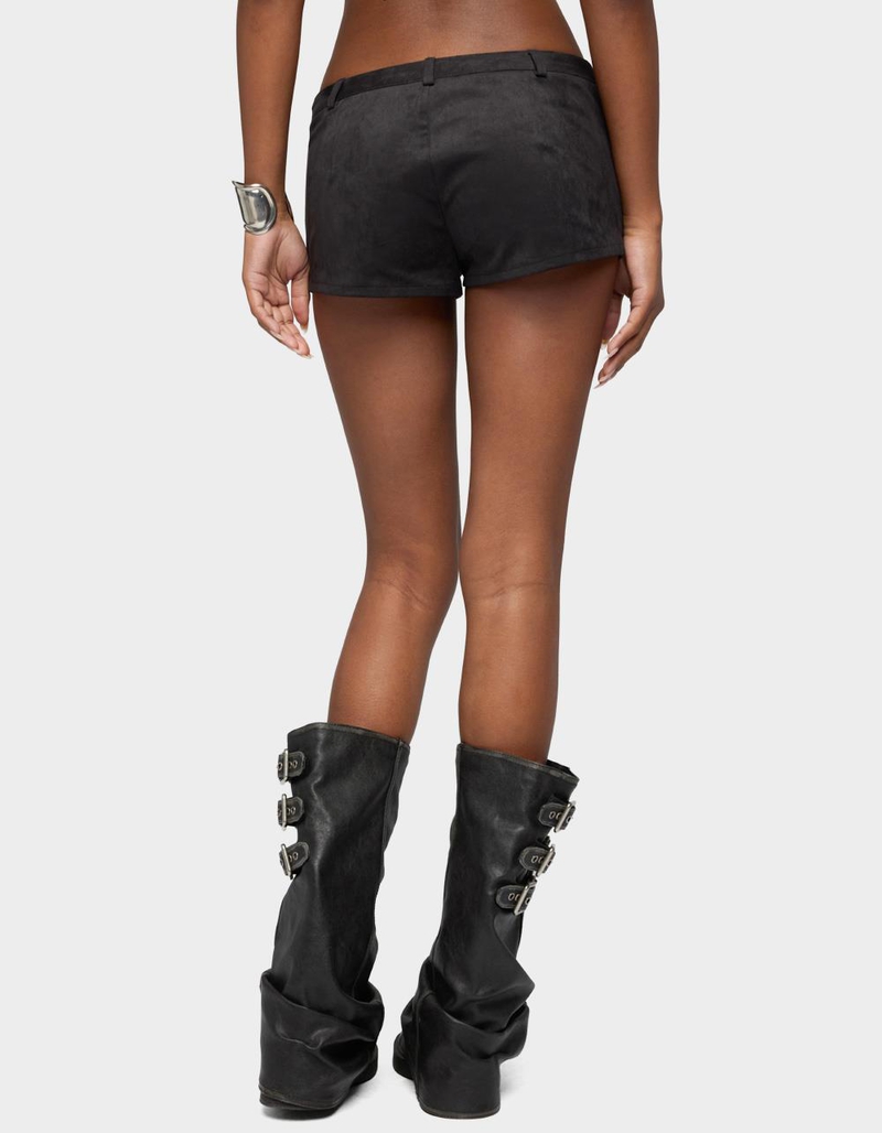 EDIKTED Sloane Faux Suede Micro Shorts image number 2