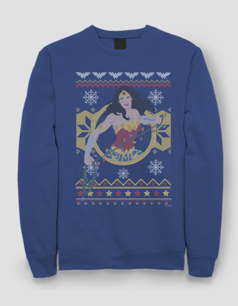WONDER WOMAN Holiday Sweater Unisex Ugly Holiday Sweatshirt image number 0