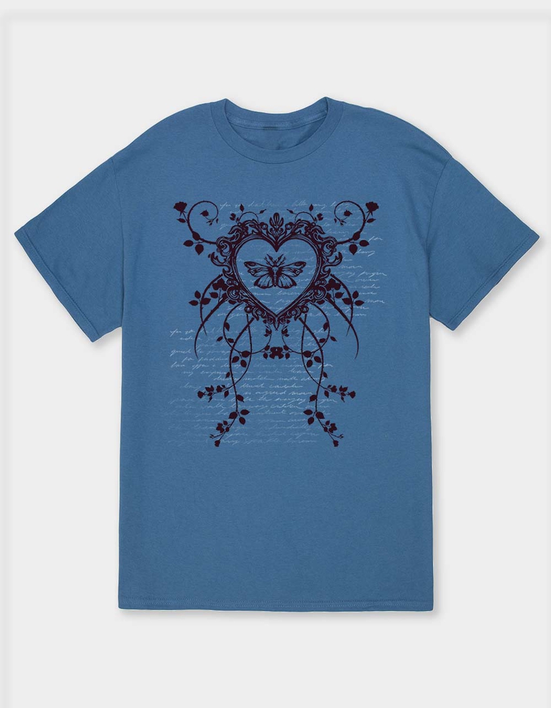 BUTTERFLY Heart Script Unisex Tee image number 0