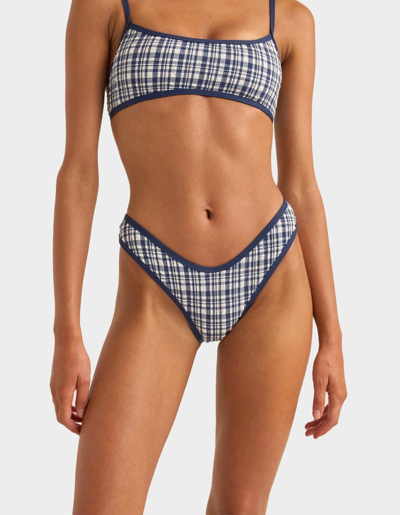 RHYTHM London Check Womens High Leg Bikini Bottoms image number 0