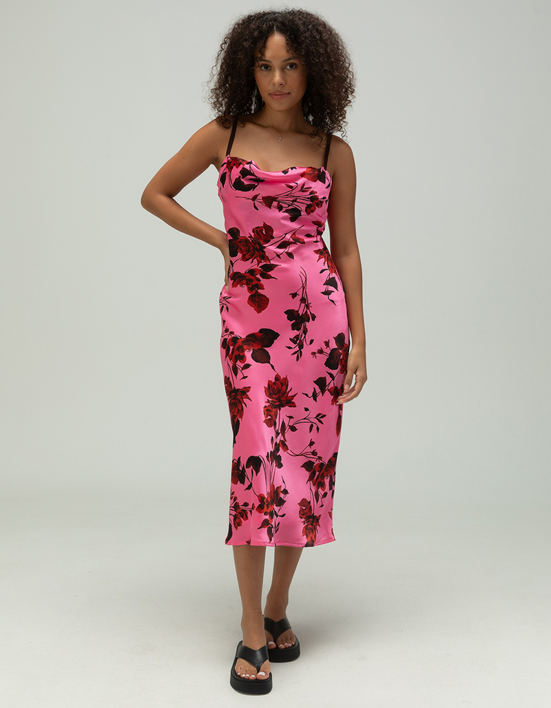 WEST OF MELROSE Floral Satin Womens Slip Dress image number 0