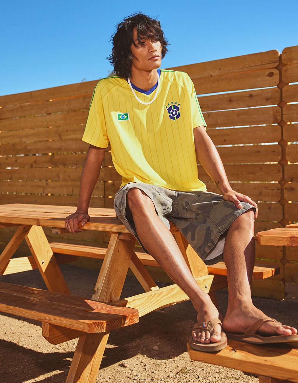 RSQ Mens Brazil Baggy Crop Soccer Jersey - YELLOW - XS | Tillys