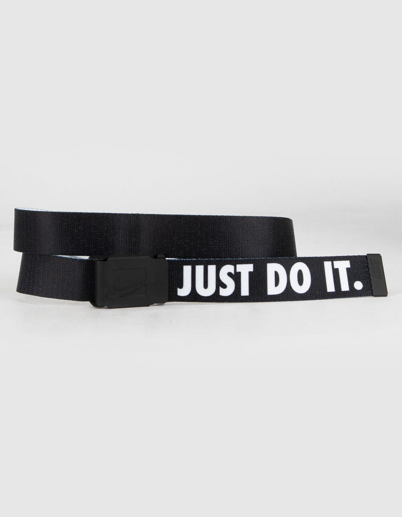 NIKE Just Do It Mens Black & White Reversible Web Belt image number 0