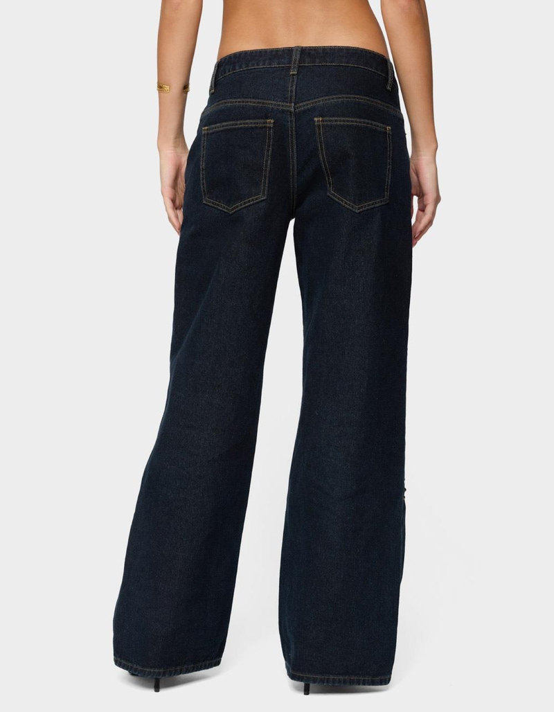 EDIKTED Charla Stud Low Rise Baggy Jeans image number 2