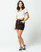 IVY & MAIN Floral Structured White Womens Crop Top image number 4