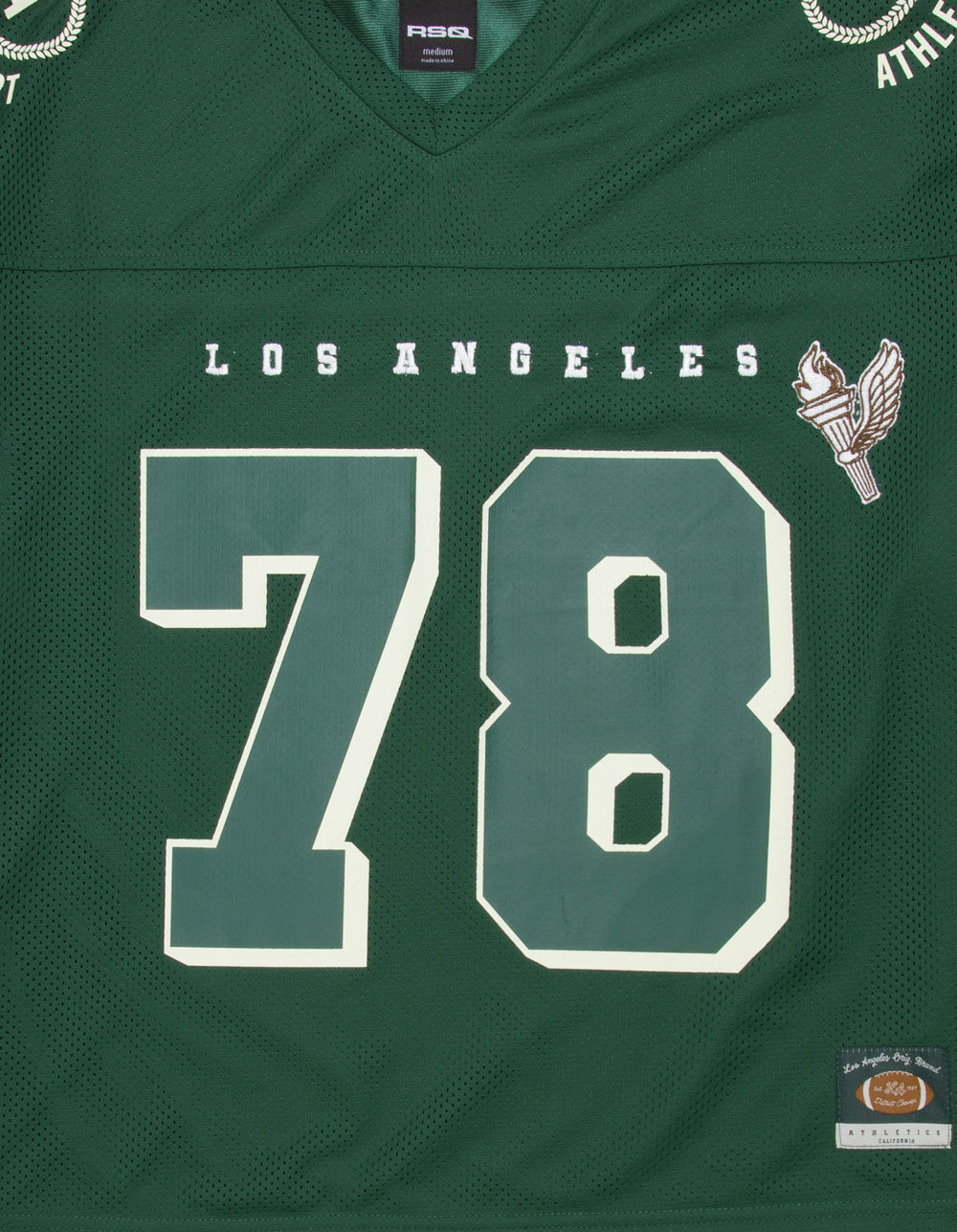 RSQ Mens Baggy Crop Mesh Jersey - GREEN - M | Tillys