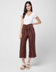 SKY AND SPARROW Stripe Crop Womens Wide Leg Pants image number 4