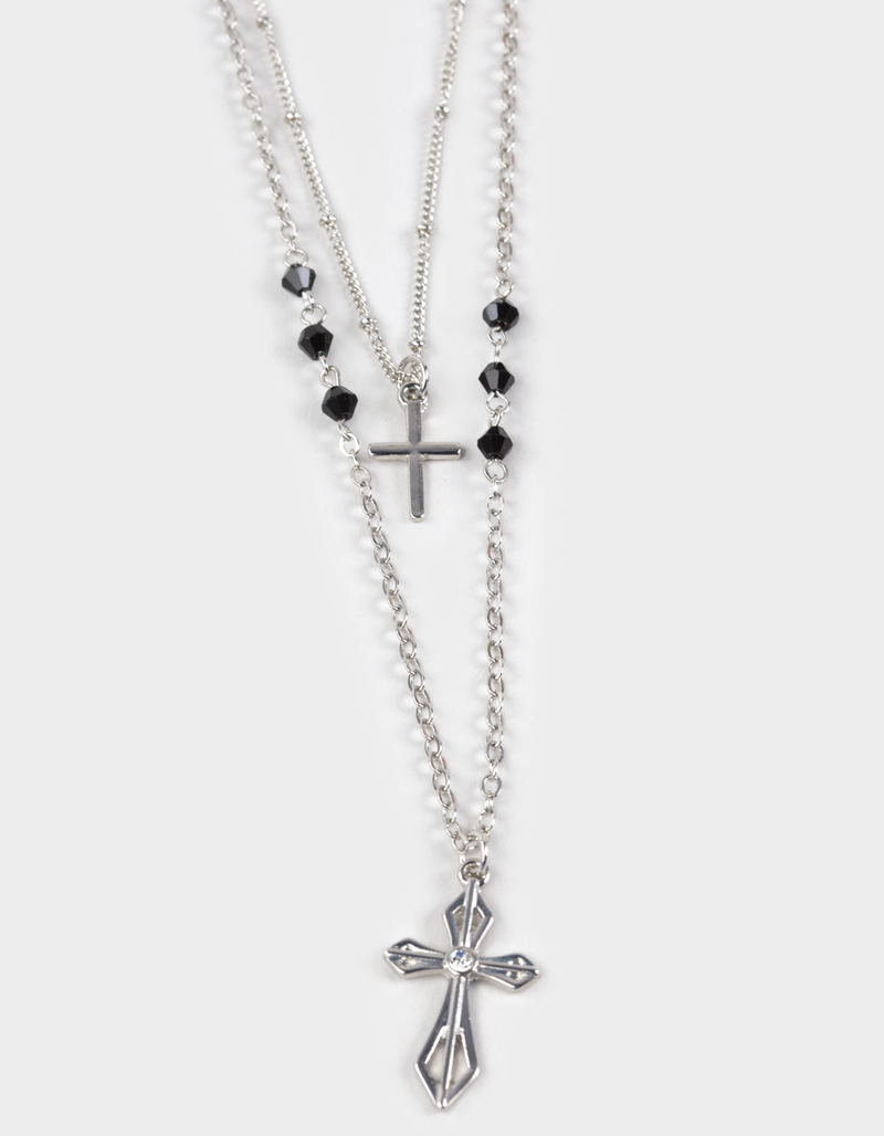 FULL TILT Layered Cross/Rhinestone Necklace image number 1