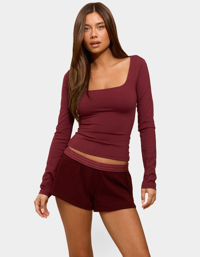 EDIKTED Hayden Square Neck Long Sleeve Top image number 1