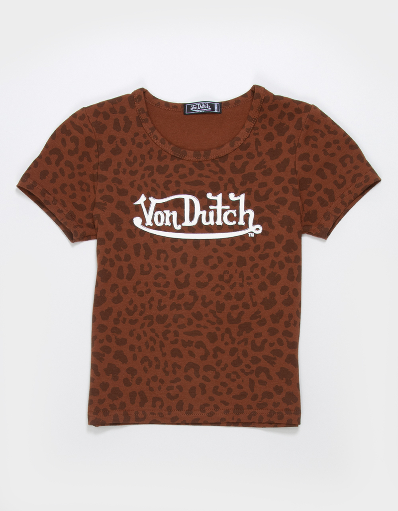 VON DUTCH Tonal Leopard Girls Baby Tee image number 0
