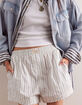 FREE PEOPLE Day To Day Womens Striped Boxer Shorts image number 2