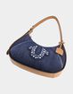 TRUE RELIGION Studded Logo Denim Hobo Bag image number 5