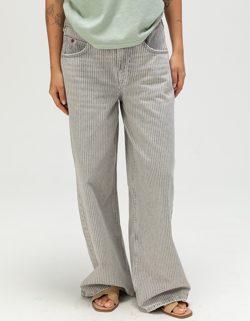 BDG Urban Outfitters Jaya Ticking Stripe Womens Low Rise Wide Leg Jeans image number 1