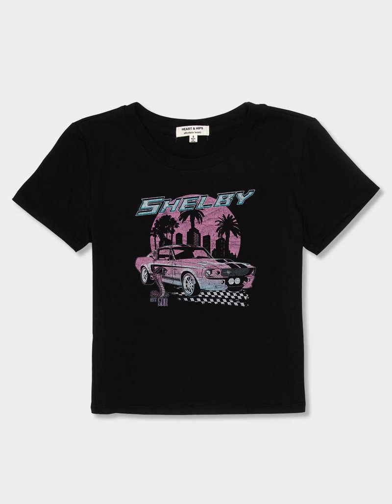 SHELBY COBRA Sunset Distressed Womens Baby Tee image number 0