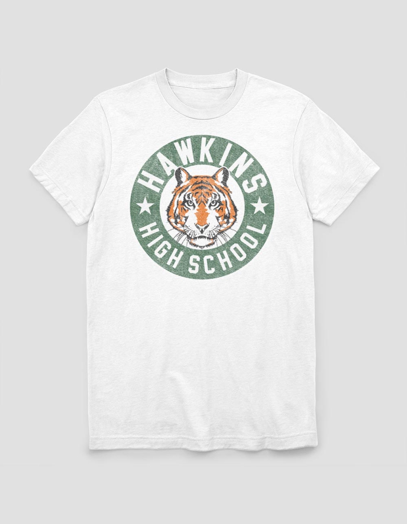 STRANGER THINGS Hawkins High Tiger Emblem Unisex Tee image number 0