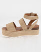 SODA Banded Womens Tan Flatform Sandals image number 3