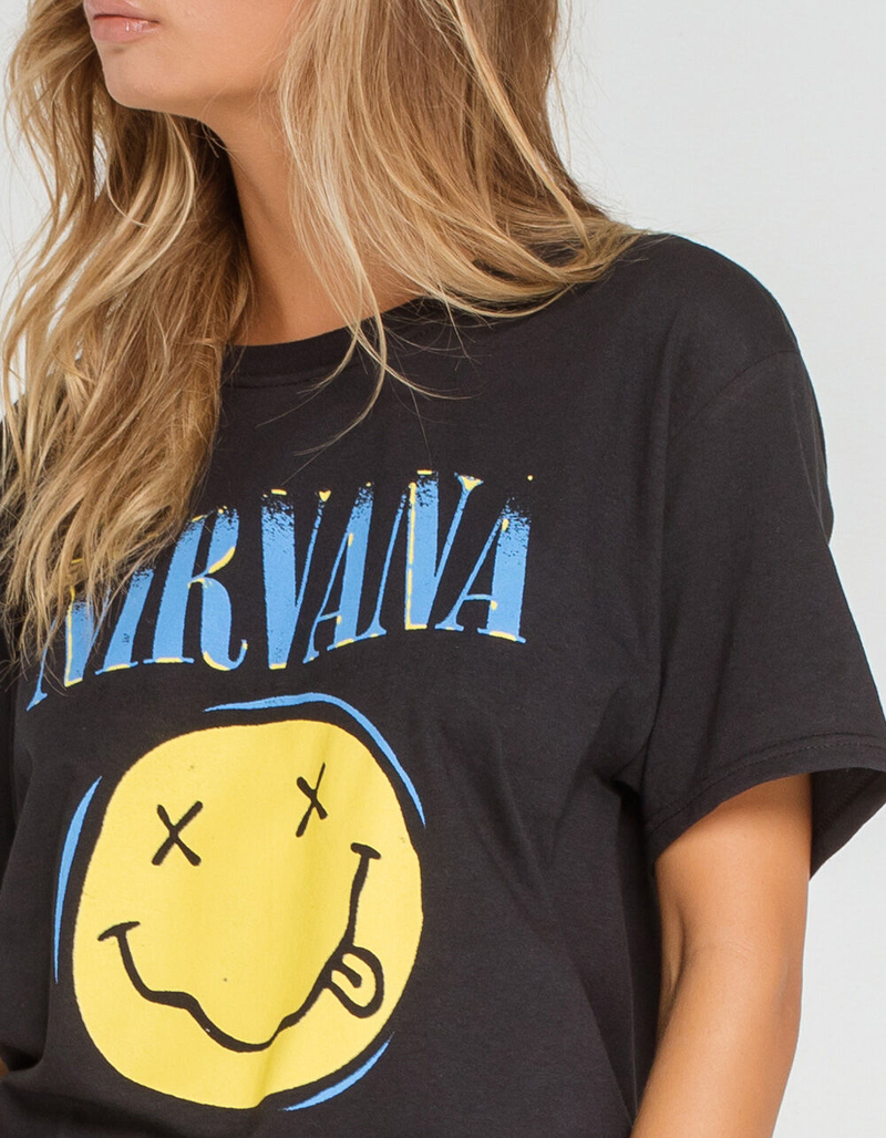 LIVE NATION Nirvana Smiley Face Womens Oversized Tee image number 1