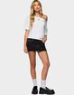EDIKTED Freada Polka Dot Denim Mini Skort image number 4