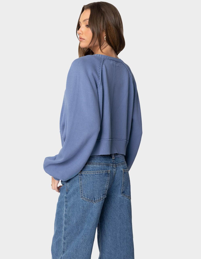 EDIKTED Sammi Puff Sleeve Knit Cardigan image number 4