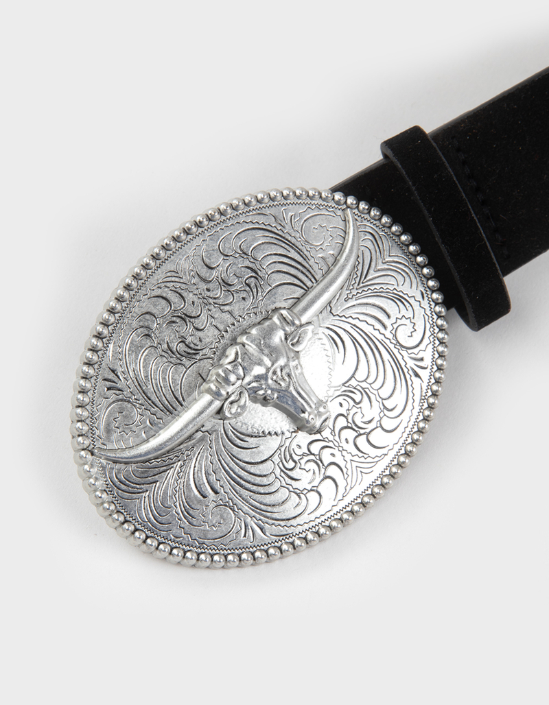 Longhorn Faux Suede Stud Belt image number 2