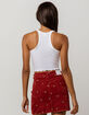 BOZZOLO Lettuce Edge Racerback White Womens Crop Tank Top image number 2