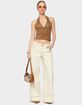 EDIKTED Contrast Stitch Low Rise Wide Leg Jeans image number 4