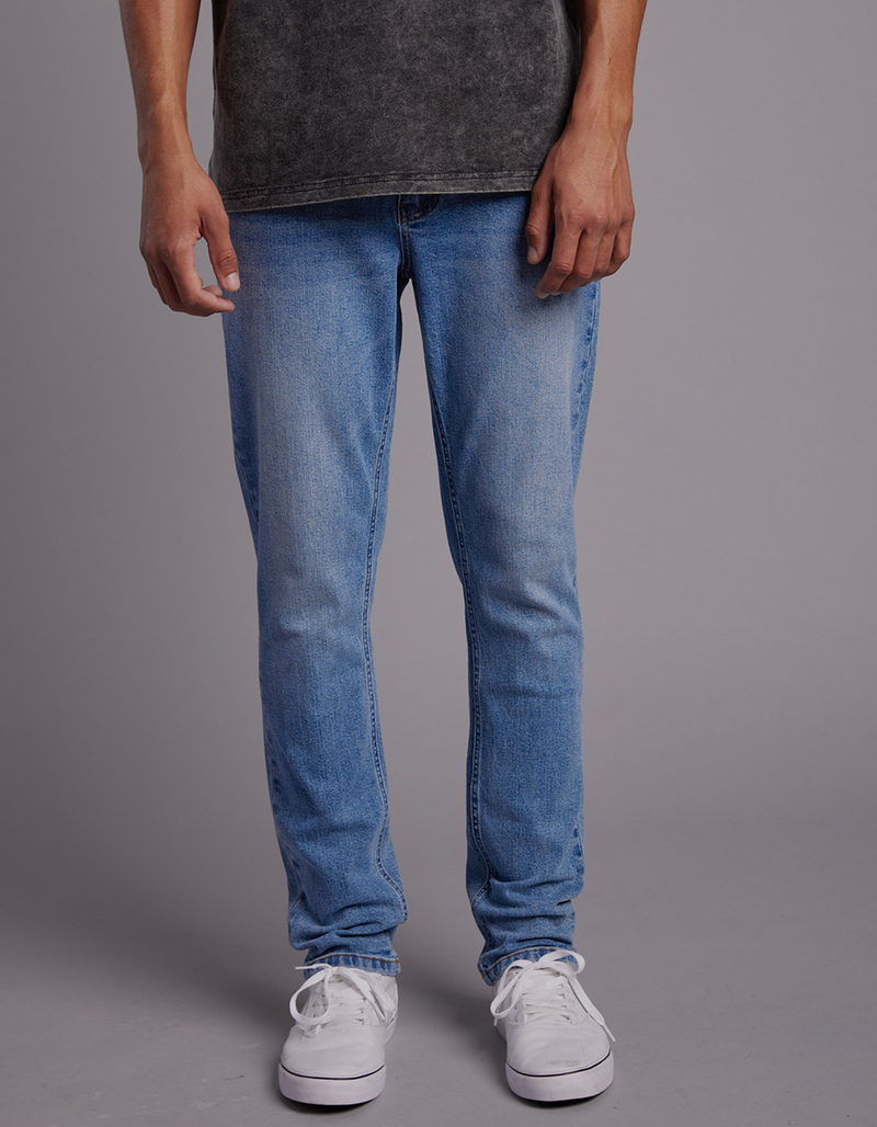 RSQ Mens Relaxed Taper Medium Tint Denim Jeans image number 0