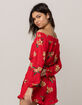 MIMI CHICA Floral Off The Shoulder Womens Top And Shorts Set image number 3