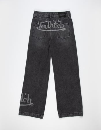 VON DUTCH Girls High Rise Patch Wide Leg Jeans Alternative Image
