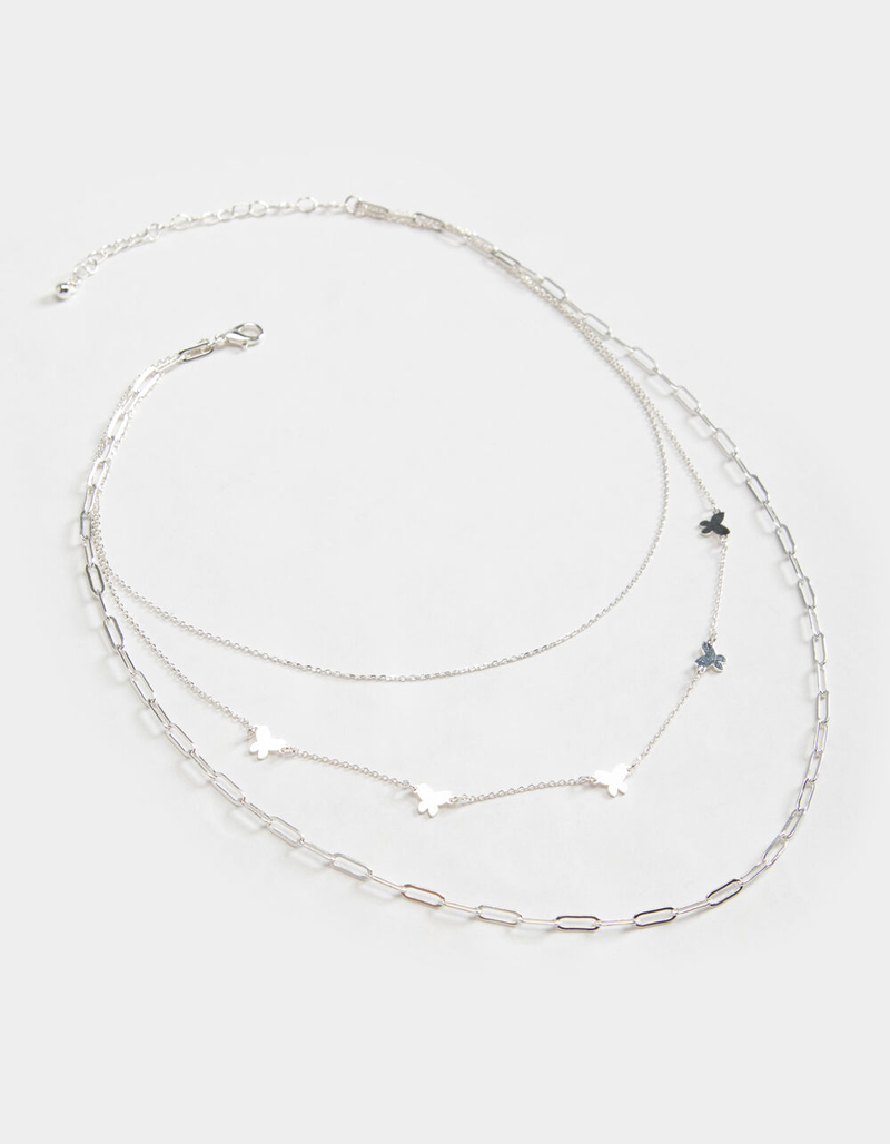 FULL TILT Layered Butterfly Necklace image number 0