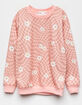 FULL TILT Floral Checkered Girls Oversized Crewneck Sweatshirt image number 1
