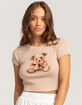 FULL TILT Bear Bow Womens Baby Tee image number 2
