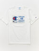 CHAMPION Photo Real Jock Tag Mens White T-Shirt image number 1