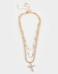 FULL TILT Layered Rhinestone/Cross Necklace image number 1