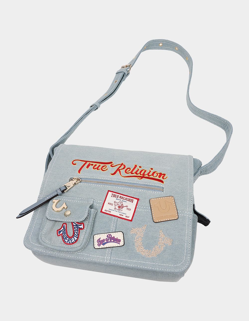 TRUE RELIGION Multi Patch Denim Messenger Bag image number 10
