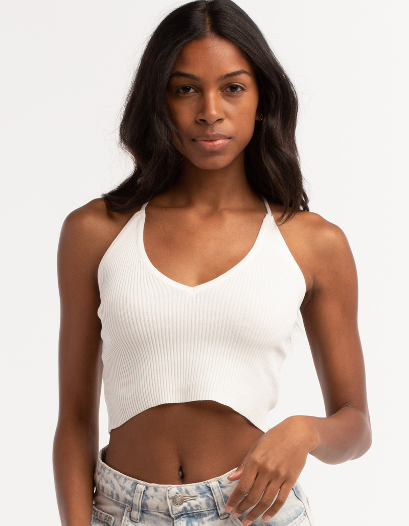 LOVE TREE Open Lace Back Womens Sweater Knit Top image number 1